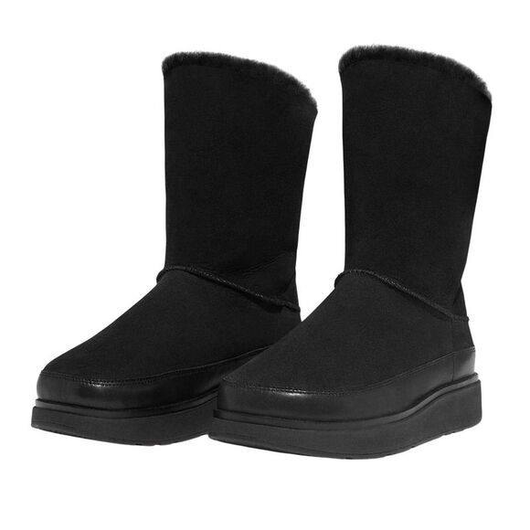 Fit Flop Womens/Ladies Gen-FF Doubleface Leather Shearling Ankle Boots / Black